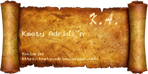 Kmety Adrián névjegykártya